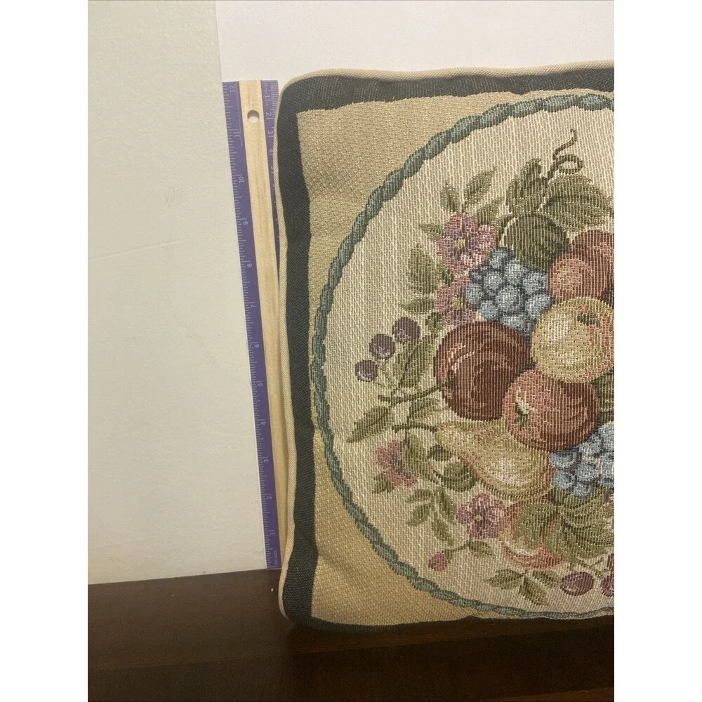 Throw Pillow Farmhouse Fruit Basket Cottage Print